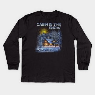 Cabin In The Snow Kids Long Sleeve T-Shirt